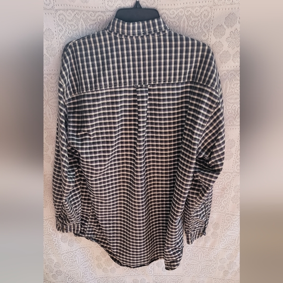 Knights of Round Table Plaid Gingham Flannel Long Sleeve Shirt Vintage - Picture 4 of 8